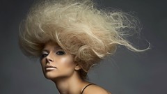 Blondes woman curly hair