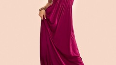 Blondes woman dress blue