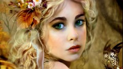 Blondes woman fantasy blue