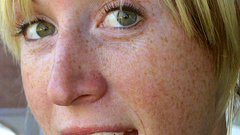Blondes woman freckles portraits