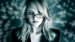 Blondes woman glasses girls