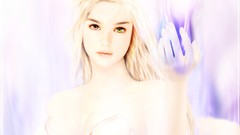 Blondes woman heterochromia artwork