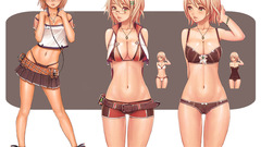 Blondes woman panties skirts