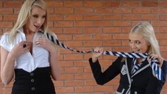 Blondes woman panties stockings