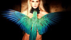 Blondes woman Parrots stuffed