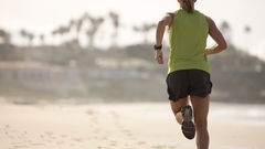 Blondes woman running