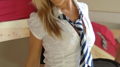 Blondes woman schoolgirls skirts