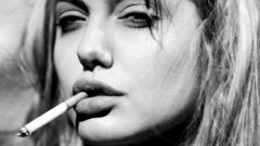 Blondes woman smoking vintage