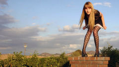 Blondes woman stockings