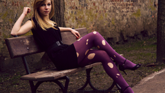 Blondes woman stockings high