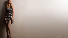 Blondes woman stockings lonely