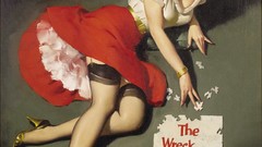 Blondes woman stockings text