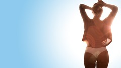 Blondes woman sun panties