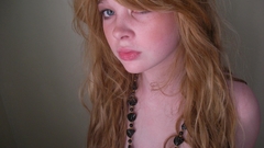 Blondes woman topless necklaces