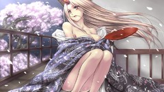 Blondes woman touhou horns