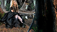 Blondes woman Trees forests