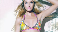 Blondes woman wall blue