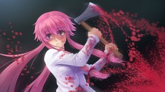 Blood Anime axe anime girls mirai nikki gasai yuno