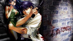 Blood anime girls purple hair anime boys Fullmetal Panic!