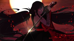 Blood Anime glasses dress moonlight red eyes gloves Swords 