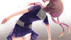 Blood Anime Knives pink hair long hair anime girls school 