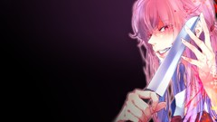 Blood Anime Knives pink hair mirai nikki