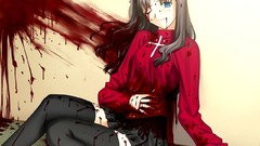 Blood Anime stockings skirts fate stay night tohsaka rin fate 
