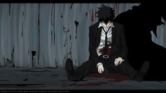 Blood Anime tie suit shadows black hair psycho-pass kougami 