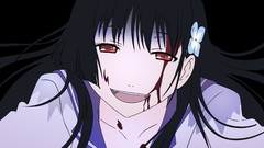 Blood black background red eyes zombies long hair anime girls 