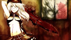 Blood blondes skirts anime girls no bra God Eater Burst Alisa 