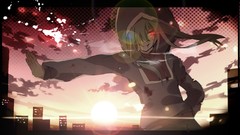 Blood code project red eyes anime girls vocaloid green hair Kido