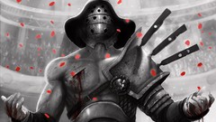 Blood Gladiator armor monochrome drawings