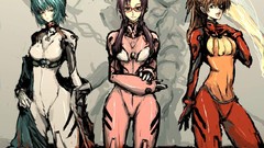 Blood glasses blue hair long hair anime girls brunettes short 