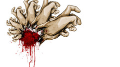 Blood hands Simple Background