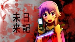 Blood Knives pink hair pink eyes anime girls phones mirai nikki 