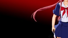 Blood Knives Ribbons pink hair anime girls school uniforms 