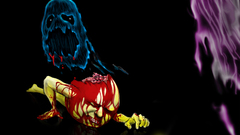 Blood pac-man black background