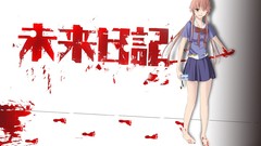 Blood pink hair long hair anime girls school uniforms mirai 