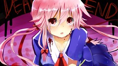 Blood pink hair pink eyes anime girls school uniforms mirai 