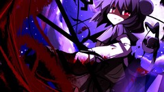 Blood red eyes gray hair touhou animal ears tails Nazrin
