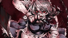 Blood red eyes scary maids touhou izayoi sakuya video games gore