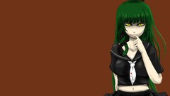 Blood snakes navel skirts long hair anime girls school uniforms 