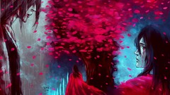 Blood tears bleach flower petals Kuchiki byakuya artwork 