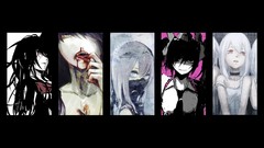 Blood tie Vampires white hair red eyes smiling anime girls 