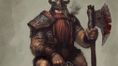 Blood Warriors dwarfs artwork Axes fantasy art