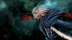 Blood white hair dragon age artwork video games fantasy art 