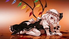 Blood white hair red eyes short hair misaki kurehito touhou 