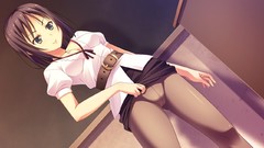 Blouse green eyes classroom novel game cg cleavage panties 