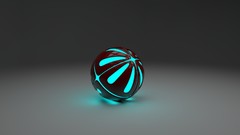 Blue abstract 3d Pokeball digital art Cinema4D