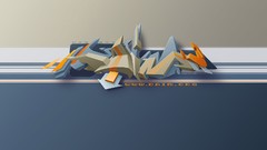 Blue abstract arrows artwork